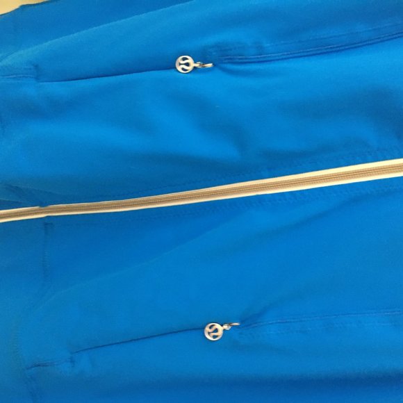 Lululemon Daily Yoga Striped Blue Full Zip Jacket - Picture 3 of 8